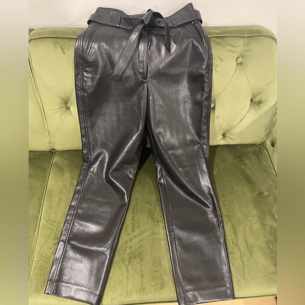 Babaton Belted Vegan Leather Pants